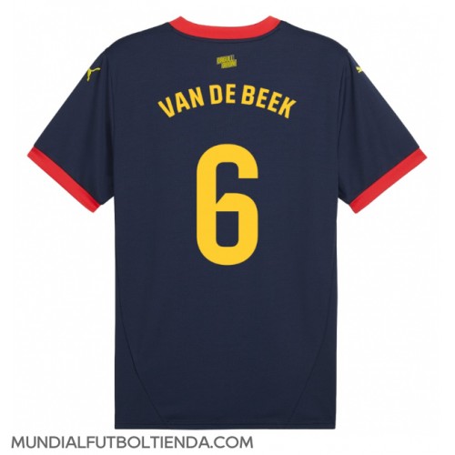 Camiseta Girona Donny van de Beek #6 Segunda Equipación Replica 2024-25 mangas cortas